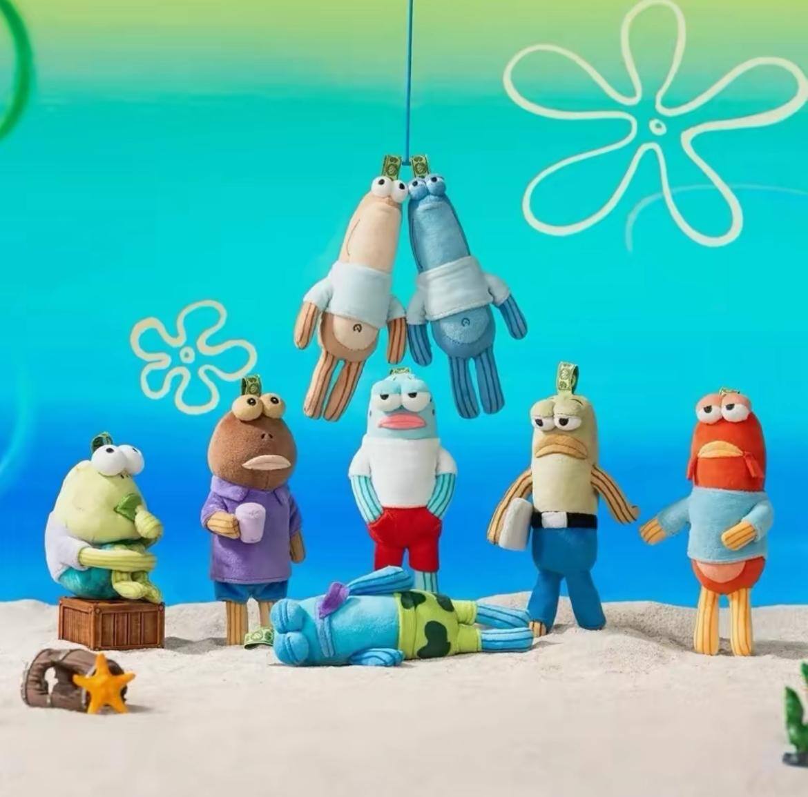 Angle. POP MART - Pop Mart Bikini Bottom Buddies Blind Box - Whimsical Plush Keychain.