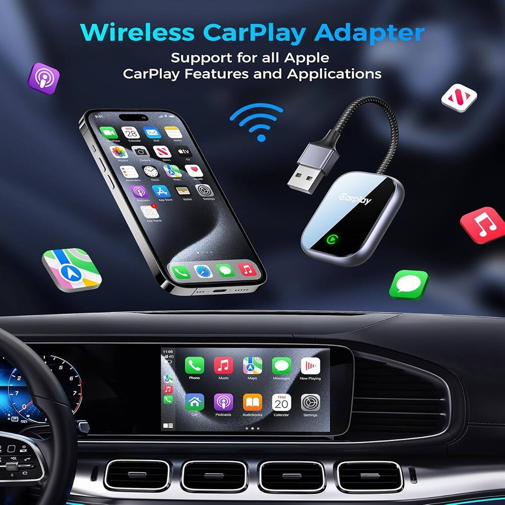Wireless CarPlay Adapter  
Support for all Apple CarPlay Features and Applications