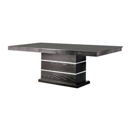 Manhattan Lane - Keo Dining Table, 66-84 Inch Extendable Top, Chrome Accent Base, Brown - Espresso Brown, Chrome