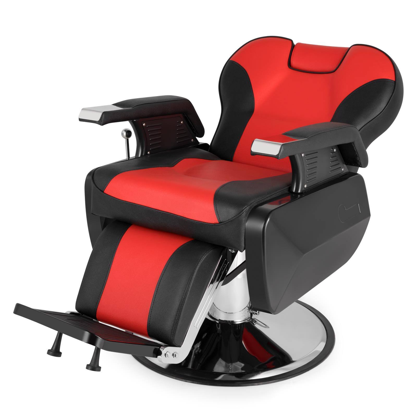 Alt View 1. Winado - Heavy Duty Hydraulic Reclining Salon Chair with Adjustable Headrest & Footrest, Ergonomic Beauty Chair for Barbershop - Black & Red.