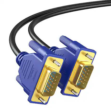 Front. PARKER SLATER - VGA Cable – 6 Ft, Gold-Plated HD15 Male-to-Male, Shielded, Blue.