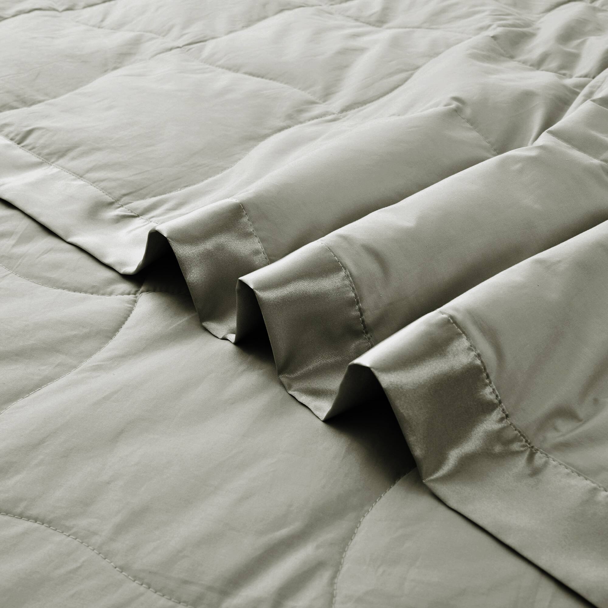 Back. Peace Nest - Peace Nest Ultra-Lightweight Down Blanket with Satin Trim, Sage Green, 90x90 inches - Sage Green.