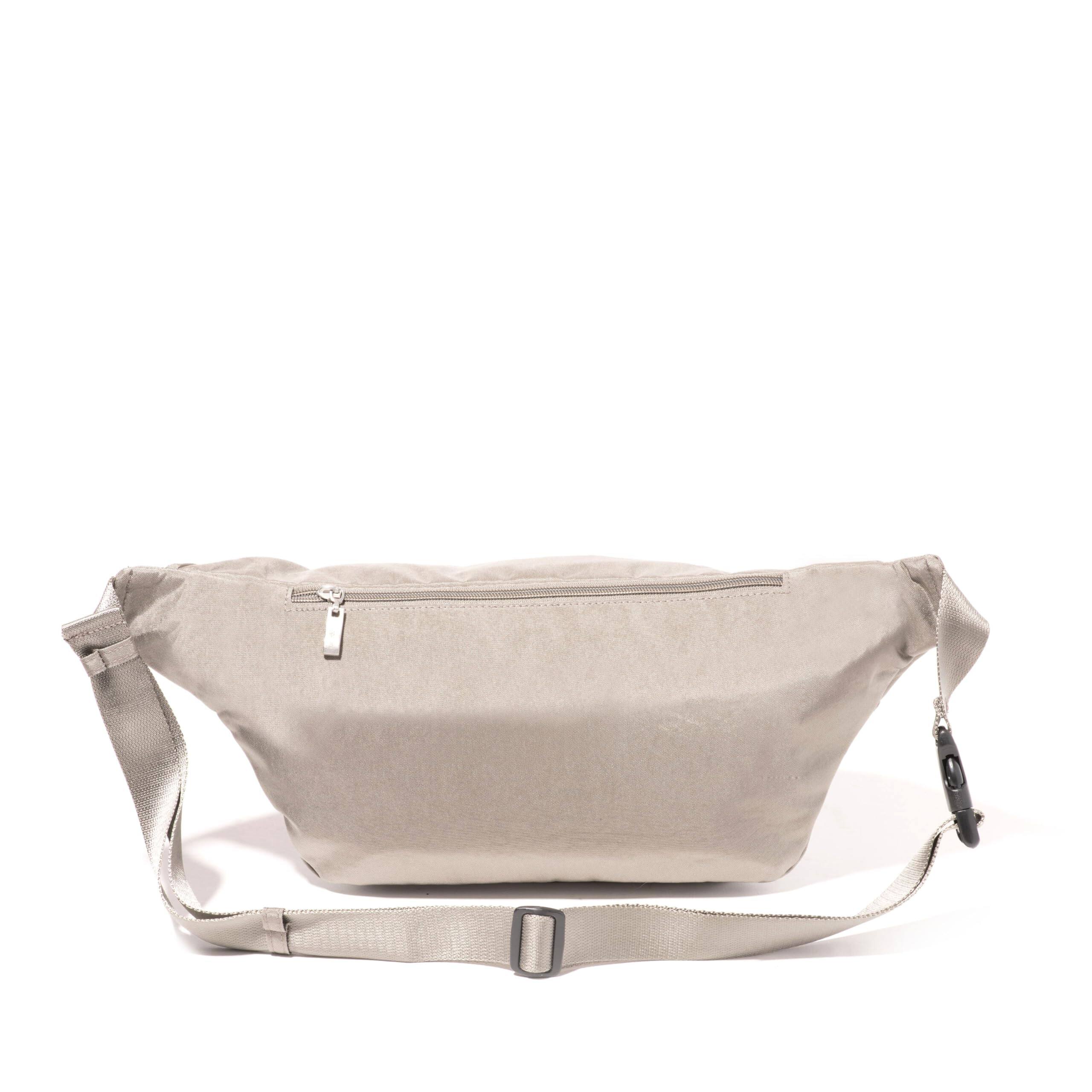 Back. Fabibe - Modern Everywhere Waistpack Sling. WEAR IT YOUR WAY: This lightweight Fanny Pack measures 17 L x 7.5 W x 4.25 H. Easily. - Sterling Shimmer-Large/XL, Strap 38'' to 50".