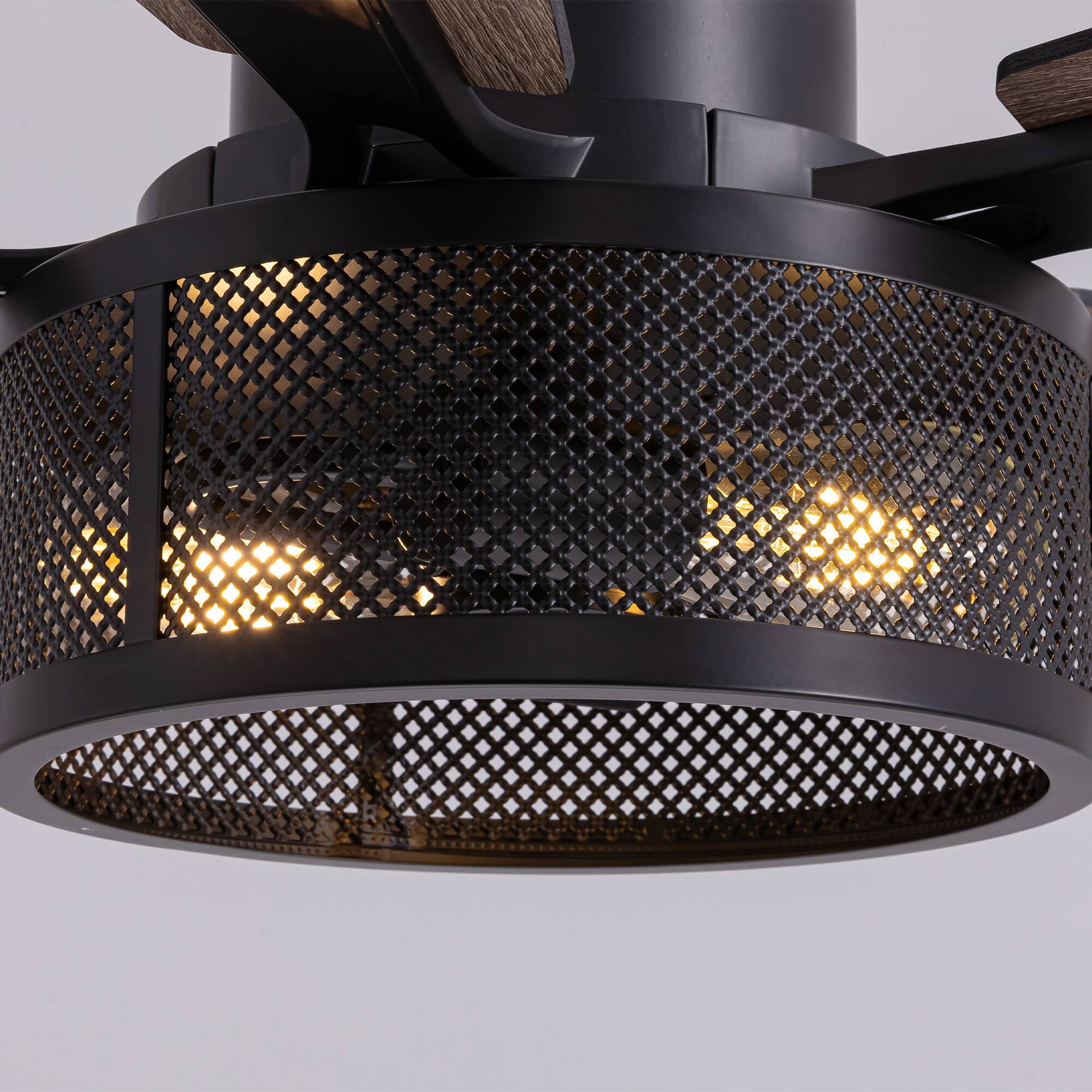 Alt View 7. Siljoy - 46" Ceiling Fans with Lights and Remote Control - Black.