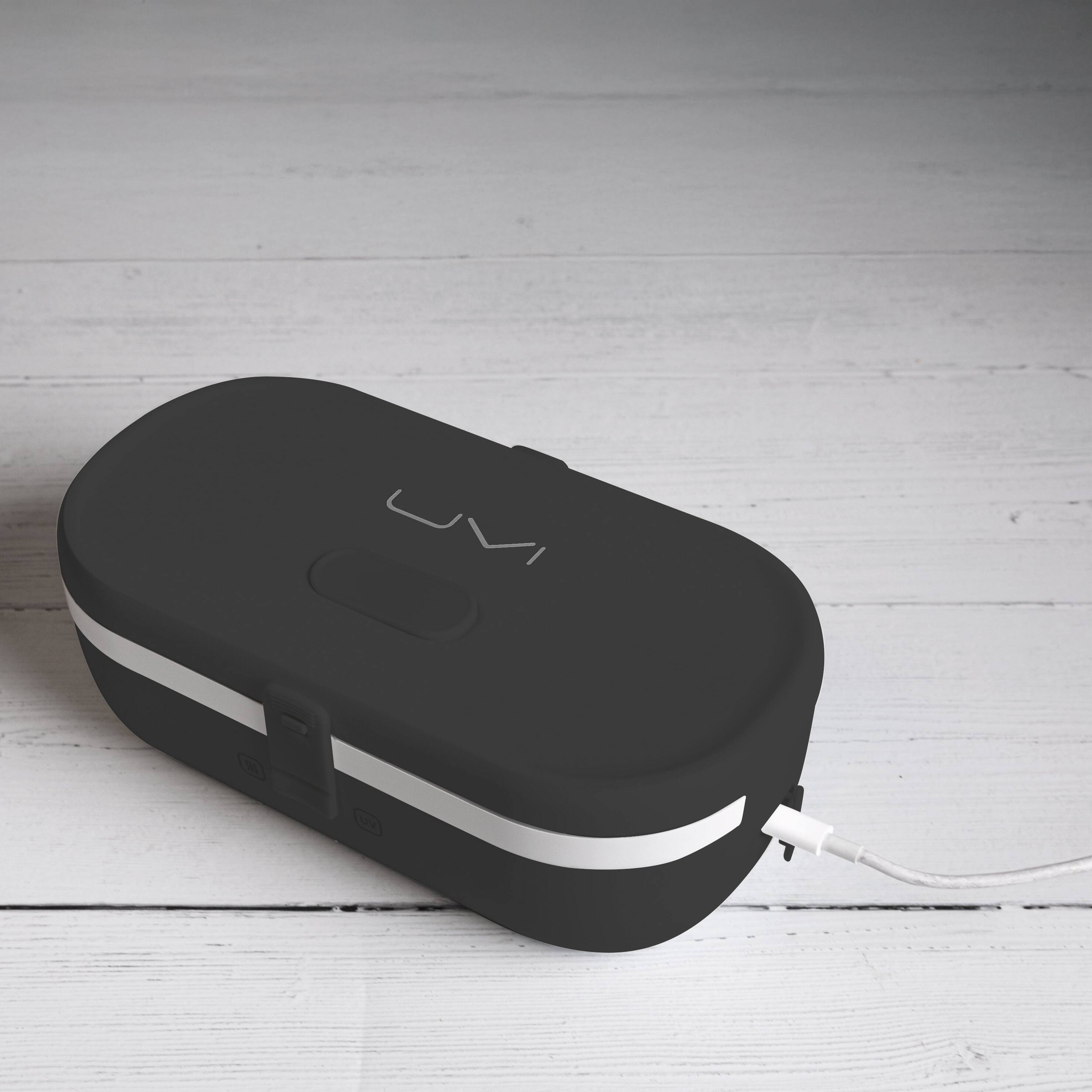 Alt View 6. UVI - UVI Plus Lunchbox – Portable Self-Heating Lunch Box with UV Sanitizer & USB-C Charging - Charcoal.