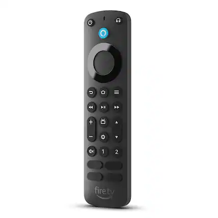 Front. Amazon - Alexa Voice Remote Pro for Fire TV (does not include FireTV stick) with remote finder, TV controls, and backlit buttons - Black.