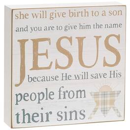 BreeBe - He Will Save His People Box Sign - Multicolor