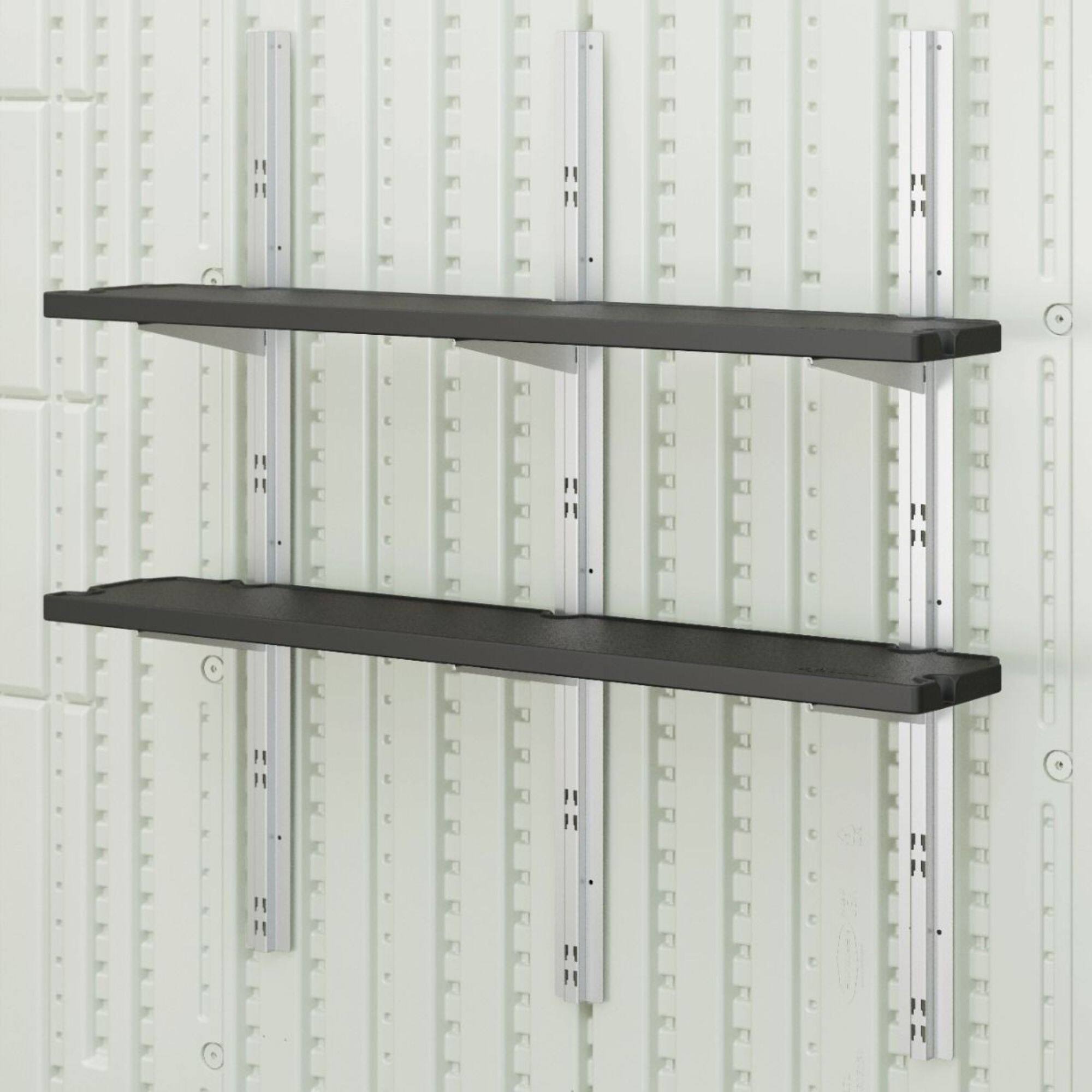 Alt View 10. Suncast - Suncast Vertical Shed 2 Shelf Kit Space Saving Wall Mount Outdoor Storage, Black - Black.