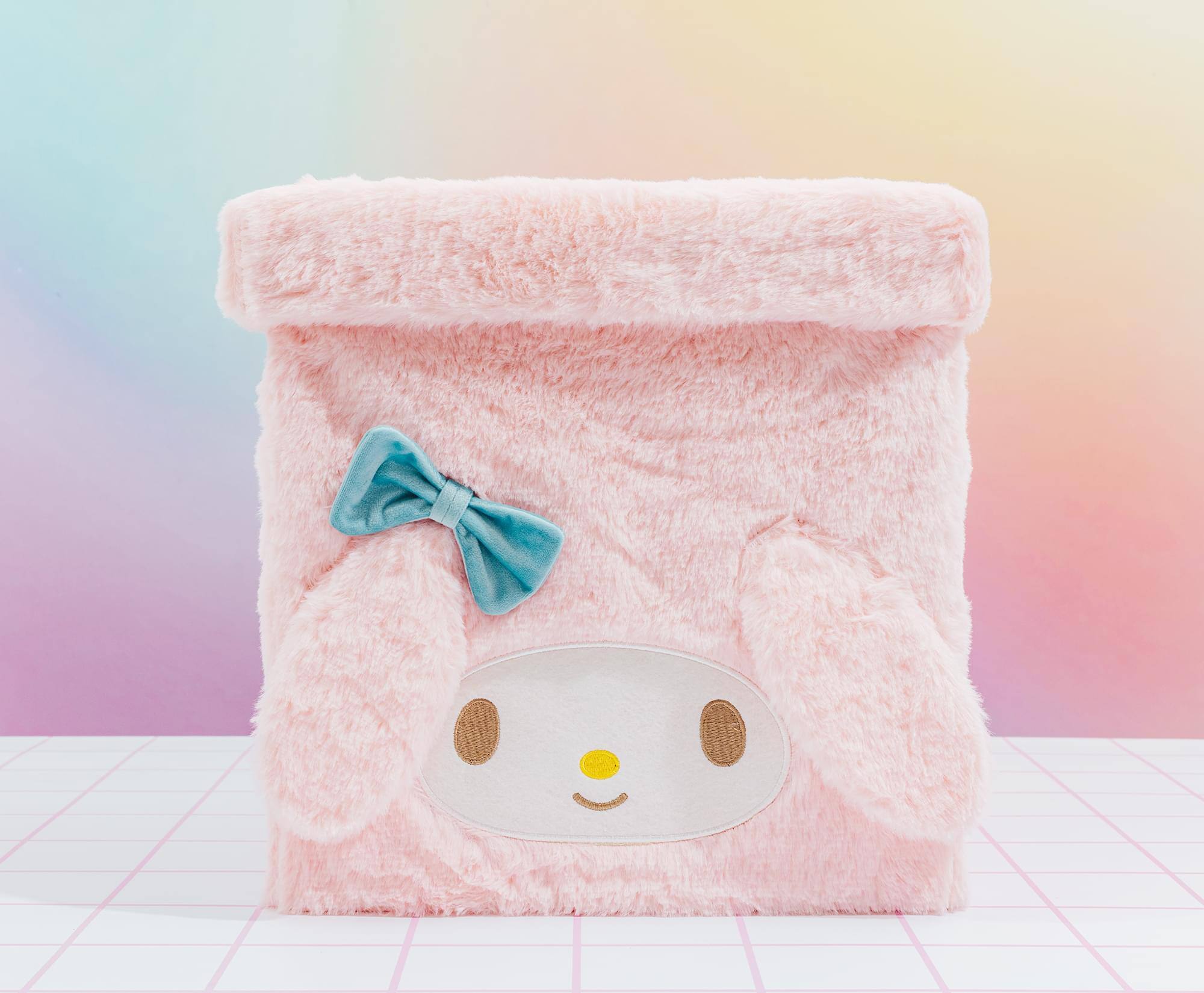 Ukonic Sanrio My Melody 13 Inch Plush Storage Bin With Lid Pink