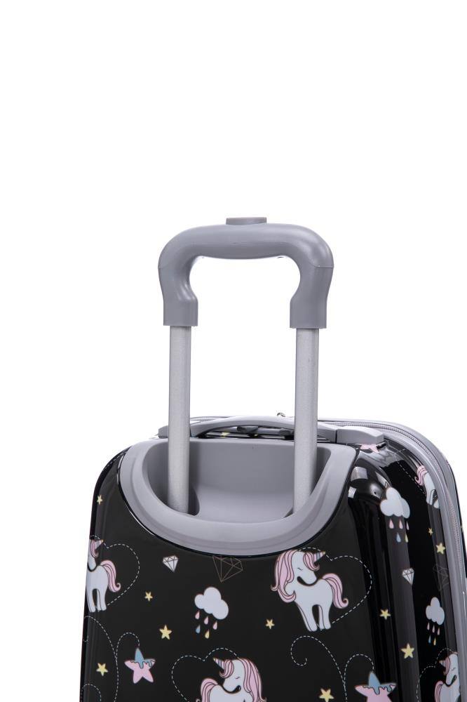 Back. BreeBe - Luggage set PC material four piece travel luggage set, with rotating wheels and a sense of technology - Dark Blue, Black.