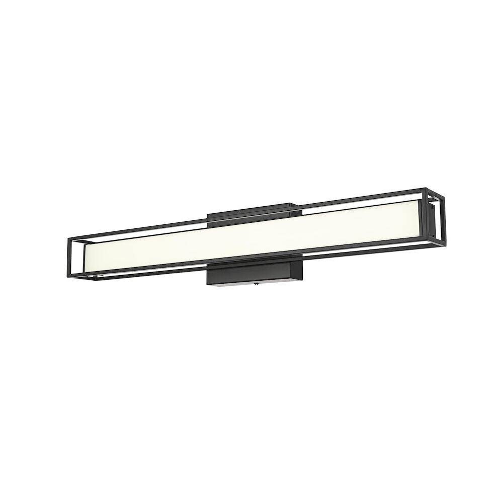 Angle. Living District - Aden 24 Inch Led Wall Sconce In Black - Black.