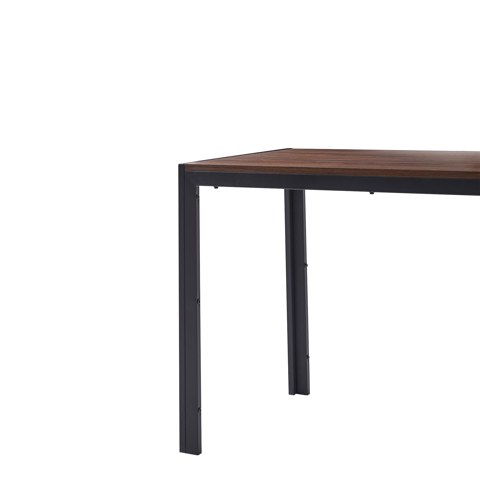 Back. Tiramisubest - Creative Design Veneered MDF Wood Structure Rectangular Walnut Dining Table - Walnut.