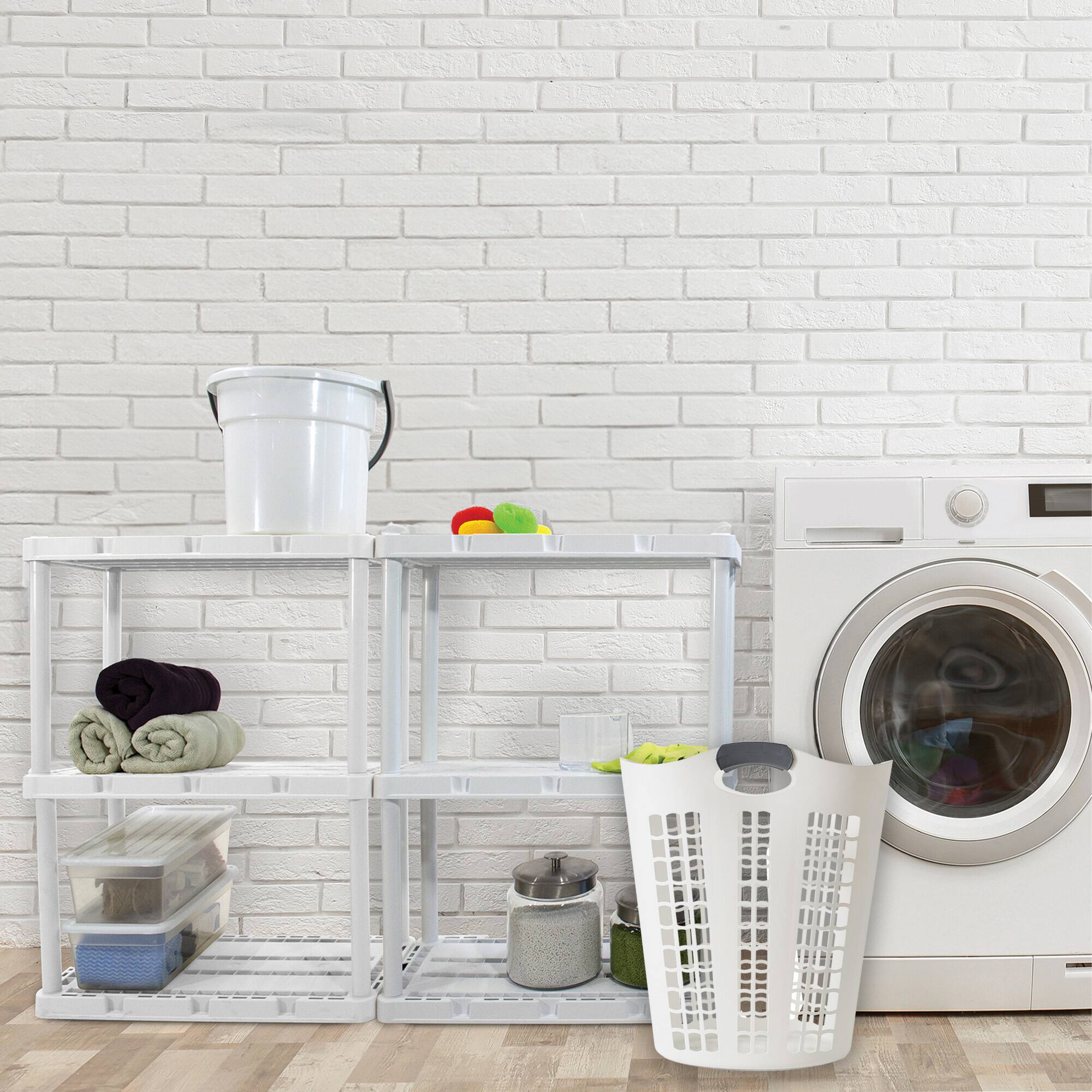 Alt View 4. Gracious Living - Gracious Living Easy Carry Flex Hamper, Ventilated Laundry Basket with Handles - White.