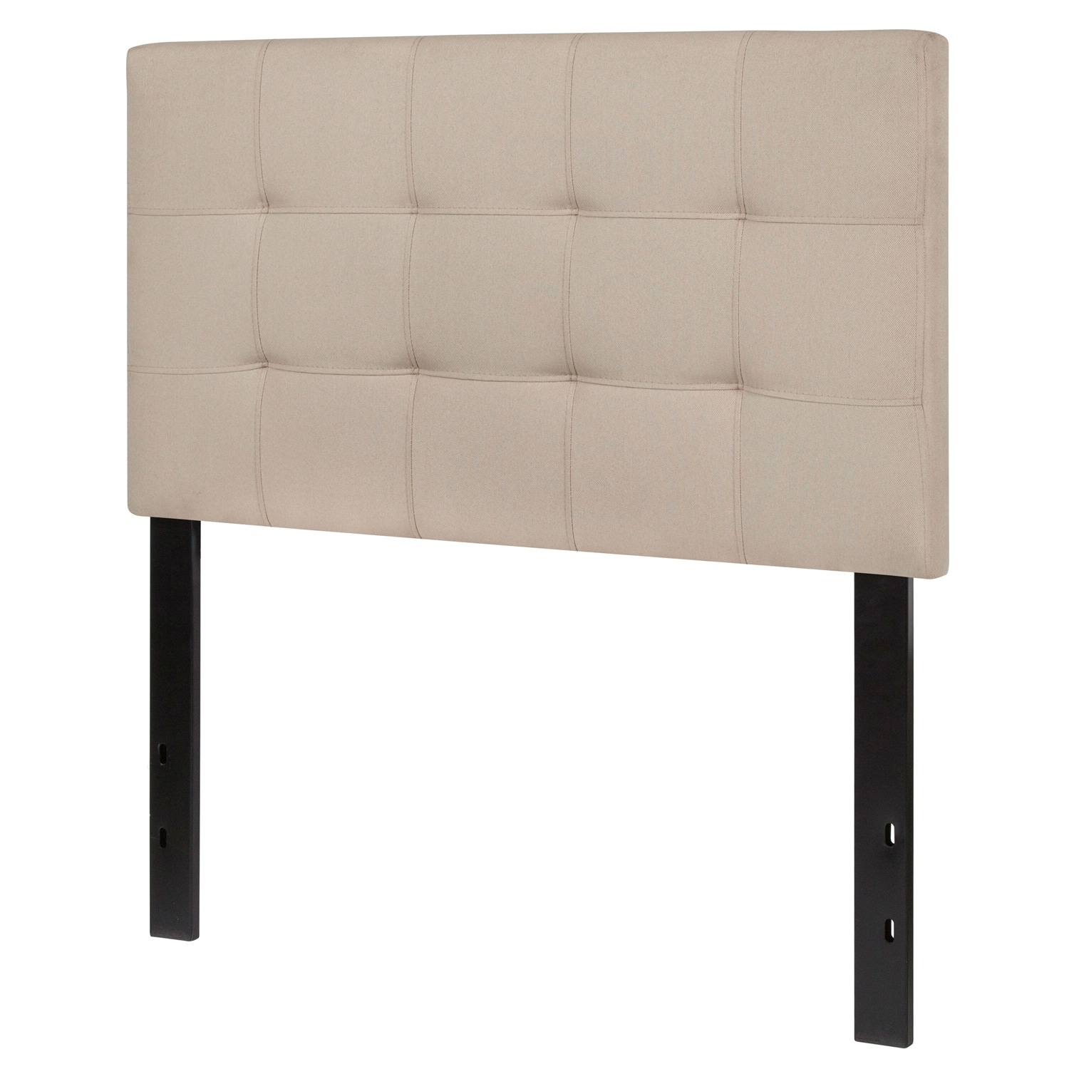 Hivvago - Twin size Modern Taupe Fabric Upholstered Headboard - Beige