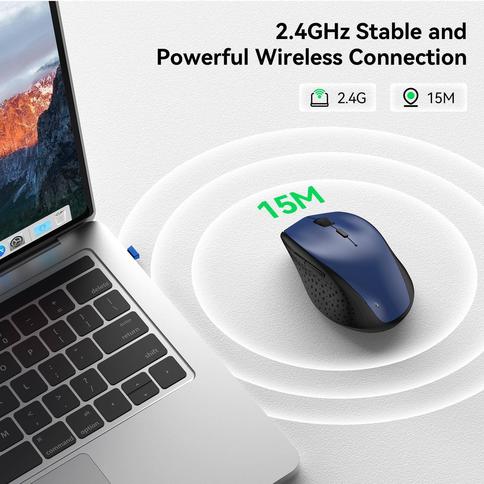 2.4GHz Stable and Powerful Wireless Connection  
2.4G  
15M