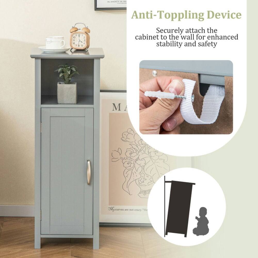 Anti-Topping Device  
Securely attach the cabinet to the wall for enhanced stability and safety