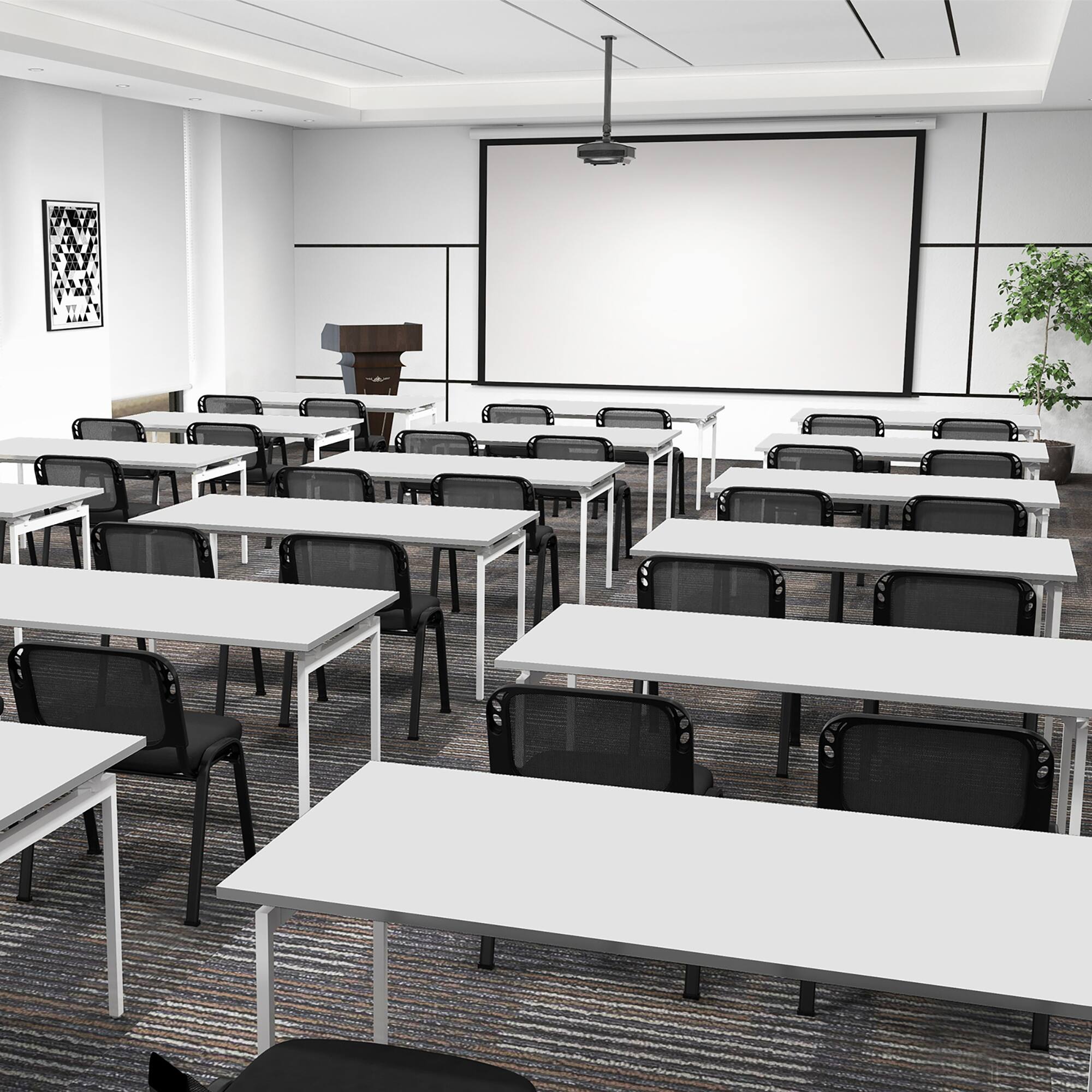 Alt View 1. Gymax - Gymax Mesh Conference Room Chairs Set of 15 w/ Upholstered Fabric Seat for Home Office - Black.