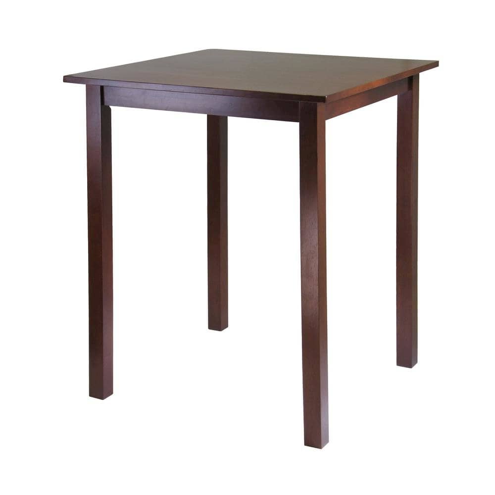 FurniFact - Square Pub Table – Bar Height Dining Table for Kitchen or Bistro - Walnut