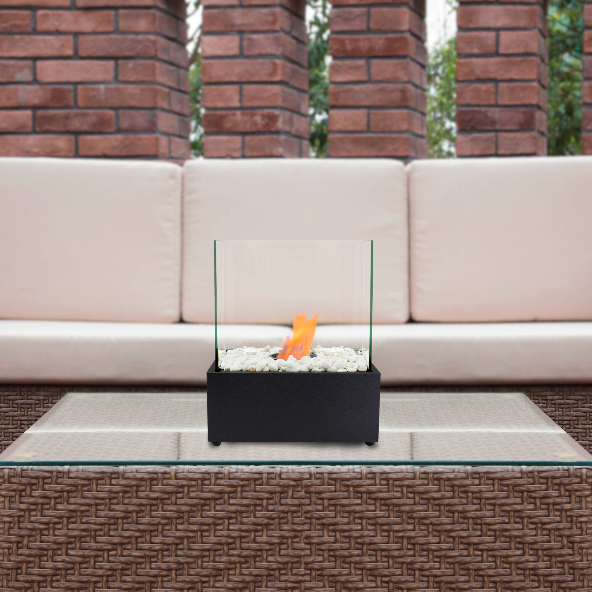 Alt View 1. Northlight - Bio Ethanol Ventless Portable Fireplace with Flame Guard - 11.5" - Black.