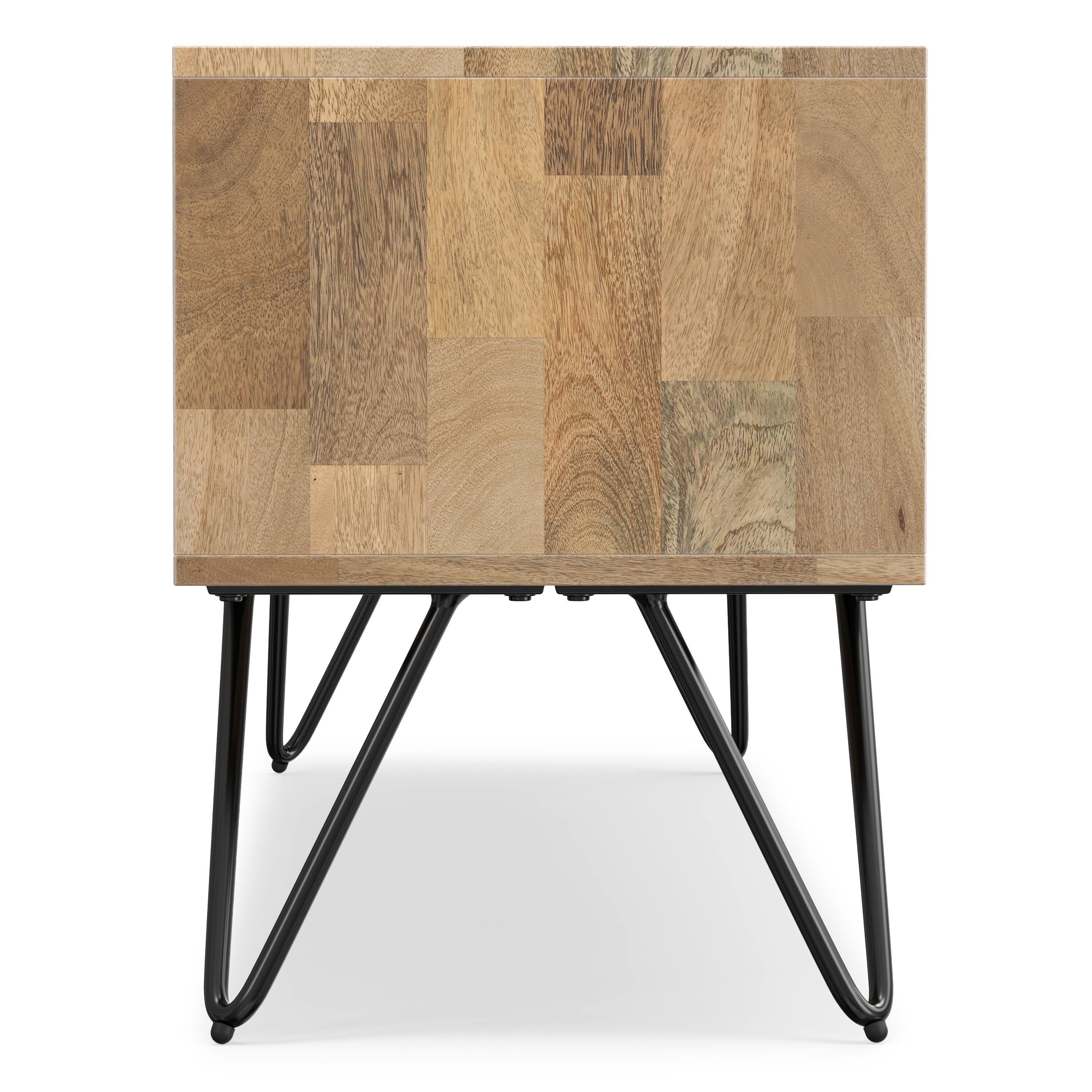 Alt View 1. Simpli Home - Hunter Solid Mango Wood 68 inch Wide Industrial TV Media Stand For TVs up to 75 inches - Natural.