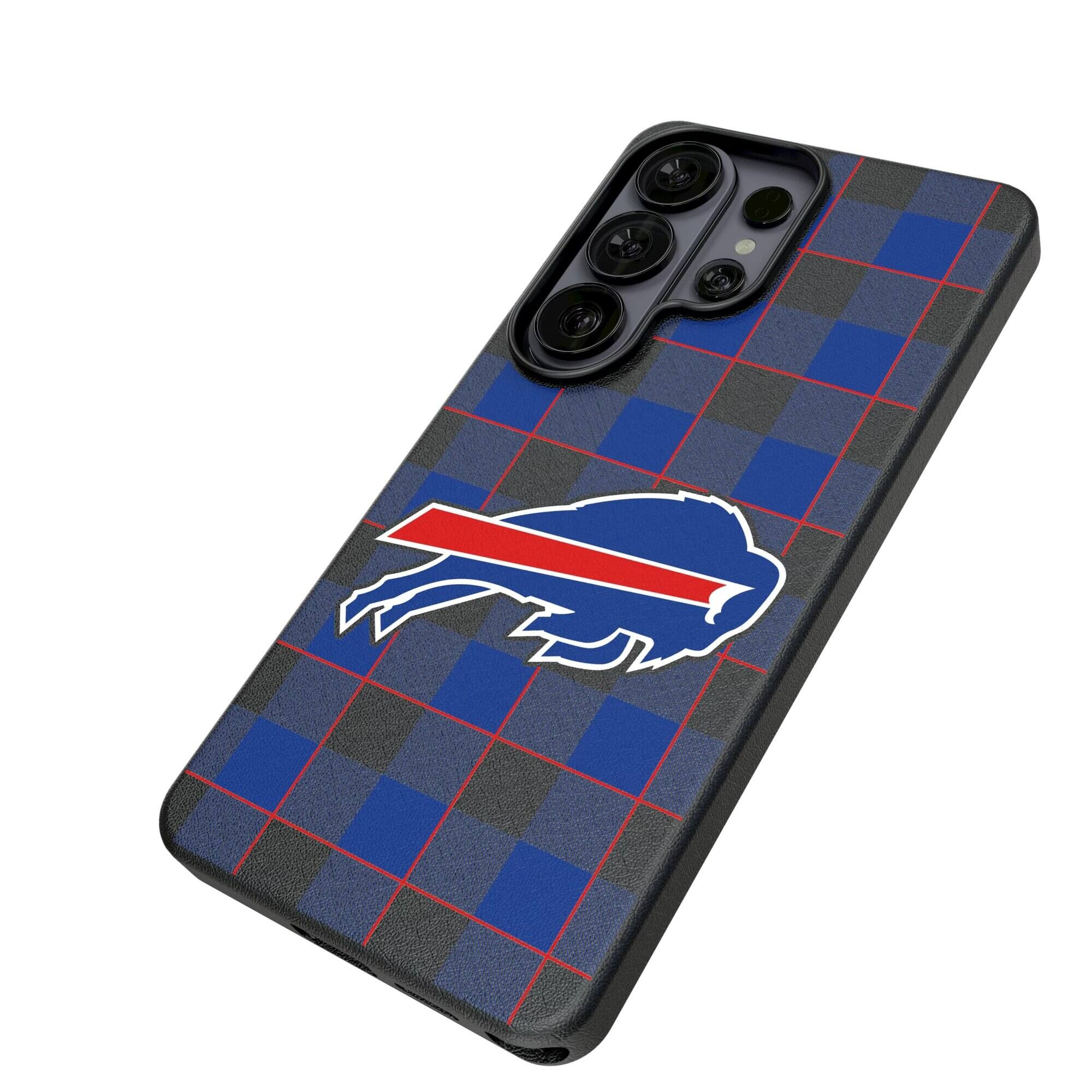Alt View 1. Keyscaper - Buffalo Bills Plaid Galaxy Magnetic Bump Case - S26 - Black.