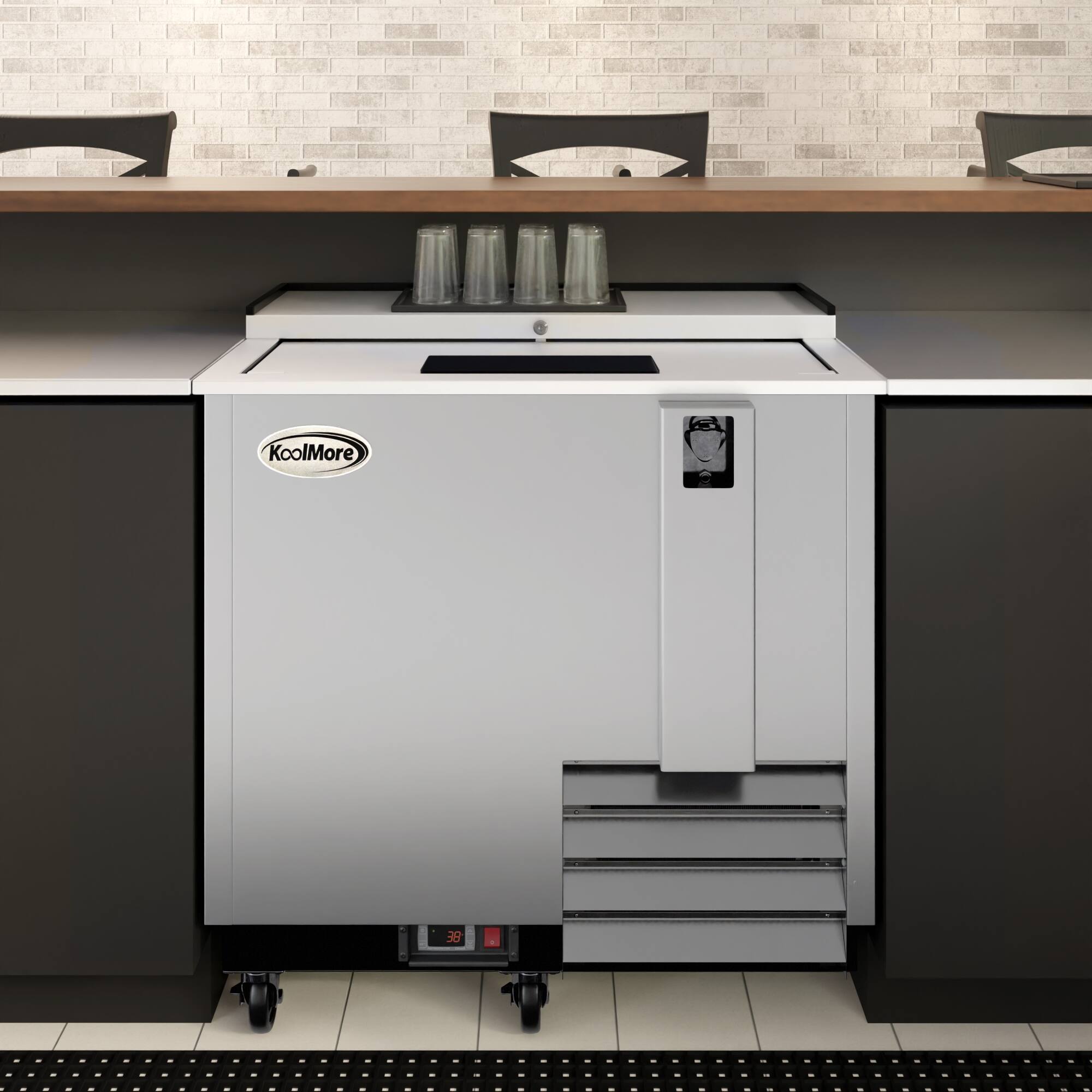 Alt View 1. Koolmore - 36 in. Commercial Bottle Cooler in Stainless-Steel with Built-In Opener, ETL Listed, 9 cu. ft. (KM-BOC36-SS) - Stainless steel.