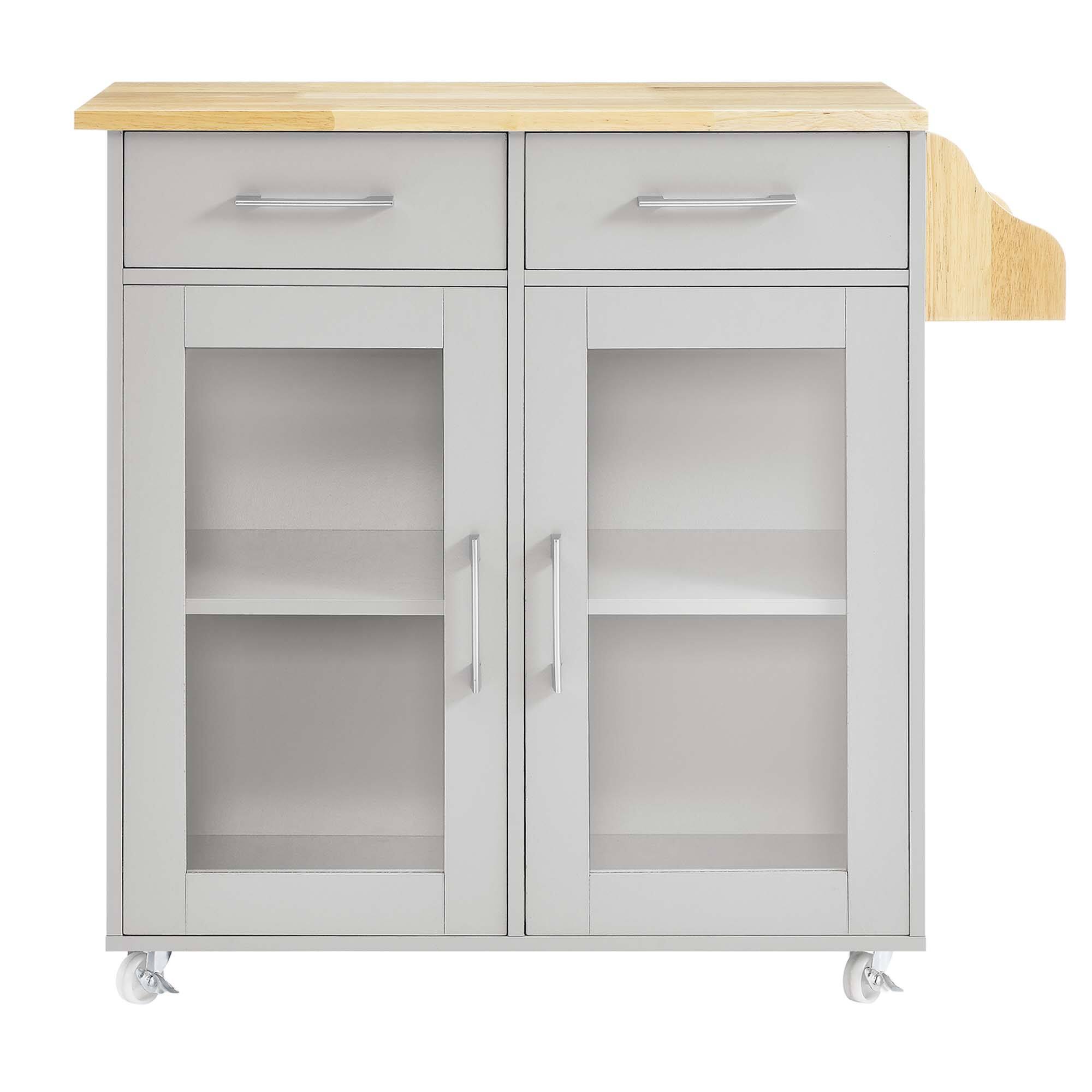 Alt View 4. Modway - Cuisine Kitchen Cart by Modway - Light Gray Natural.