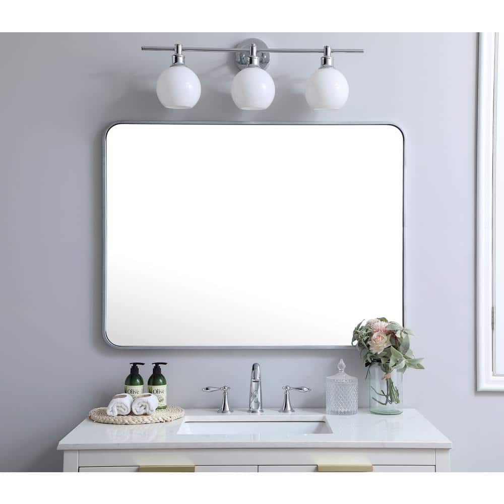 Elegant Decor - Soft corner metal rectangular mirror 30x40 inch - Silver price history on PriceWatchPro