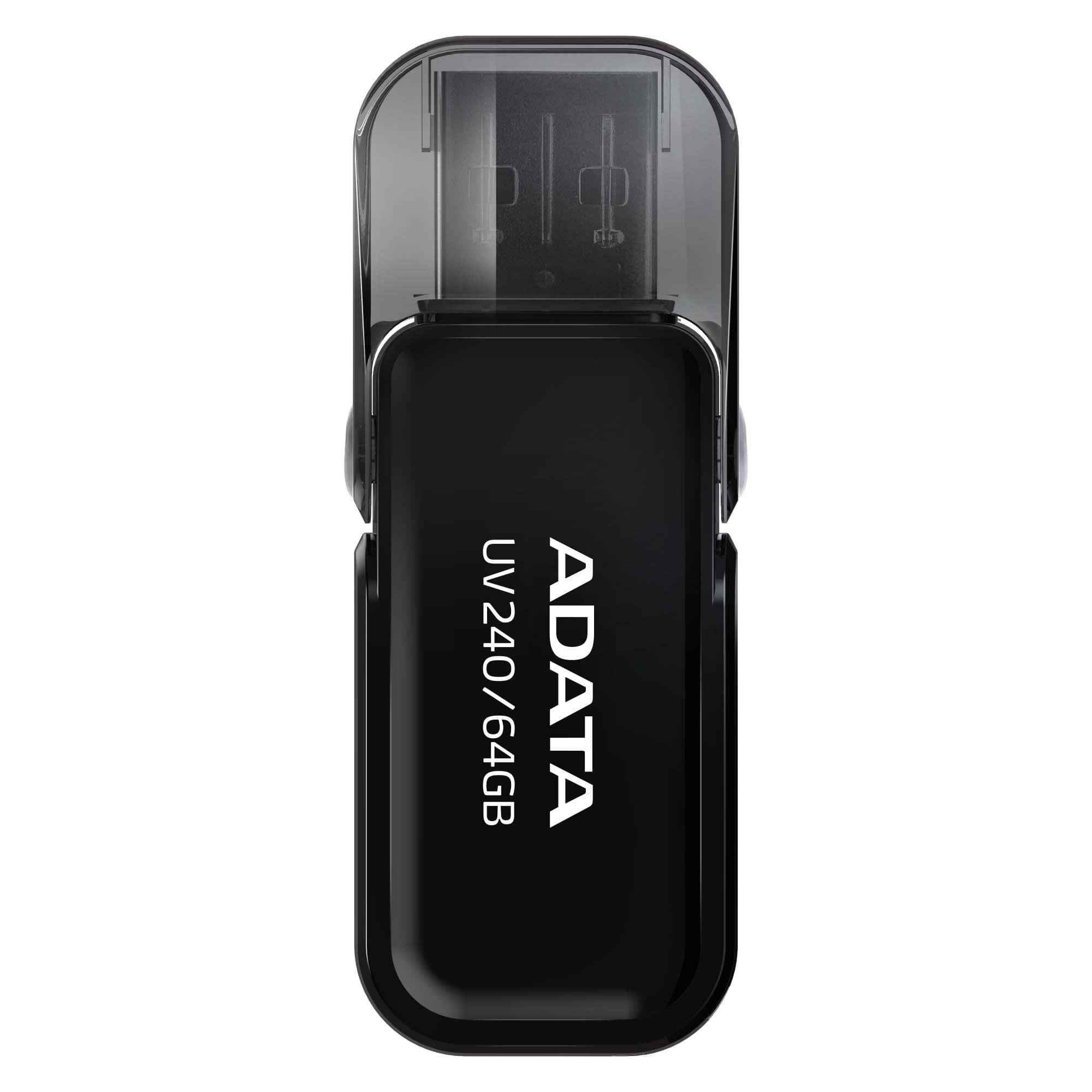 ADATA - UV240 64GB 2.0 USB Type A Connector USB Flash Drive – 64 GB, 2.0, USB Type A Connector - Black