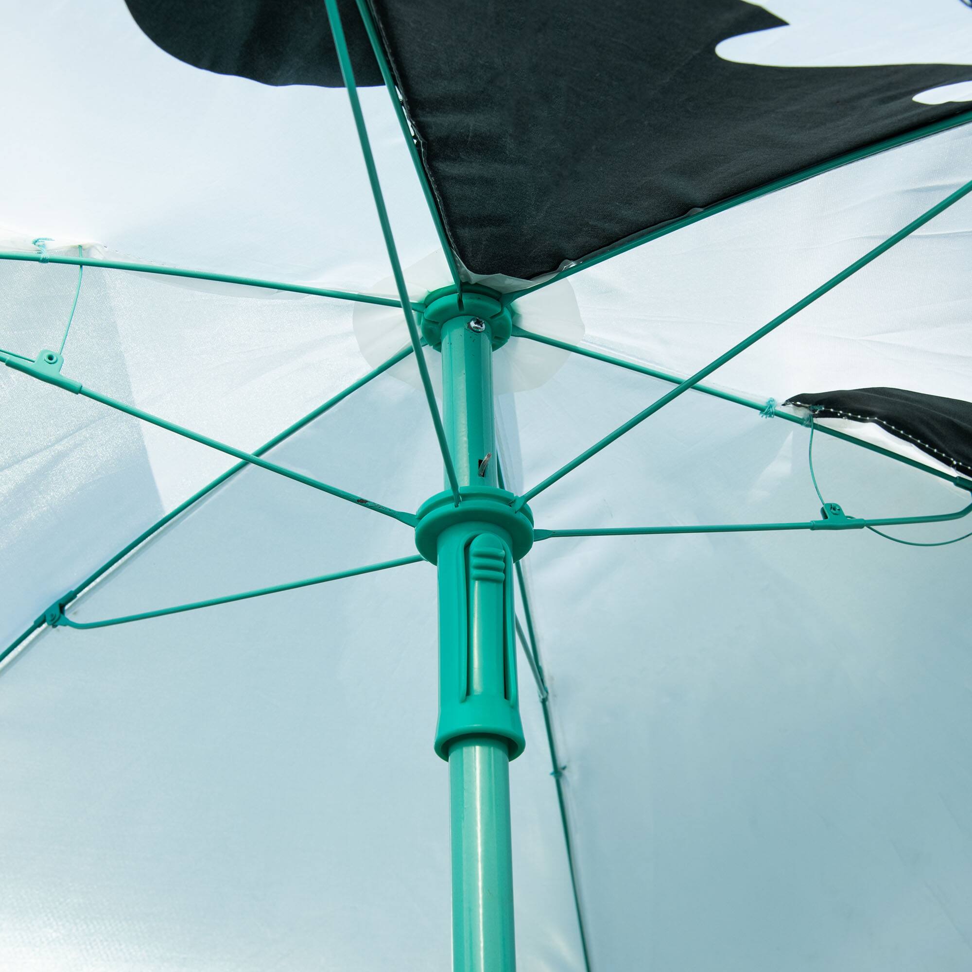 Alt View 5. Outsunny - Kids Table and Chair Set, Picnic Table for Patio Backyard, with Removable, Height Adjustable Sun Umbrella - White.