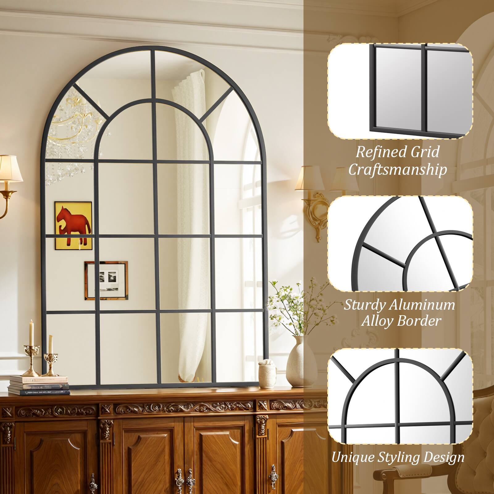 Refined Grid Craftsmanship  
Sturdy Aluminum Alloy Border  
Unique Styling Design