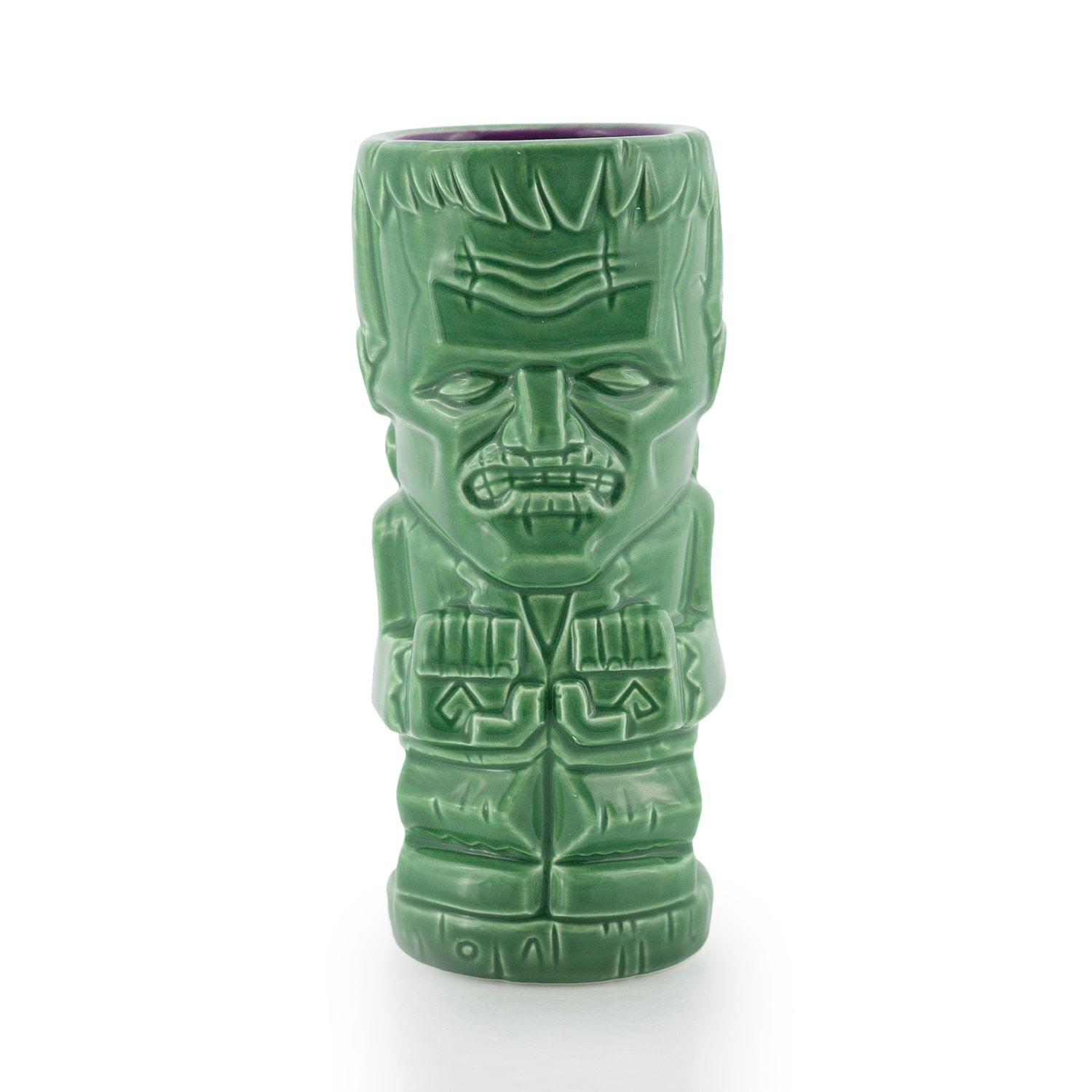 Front. ThinkGeek - Geeki Tikis Monsters Frankenstein Ceramic Mug | Holds 18 Ounces - Green.