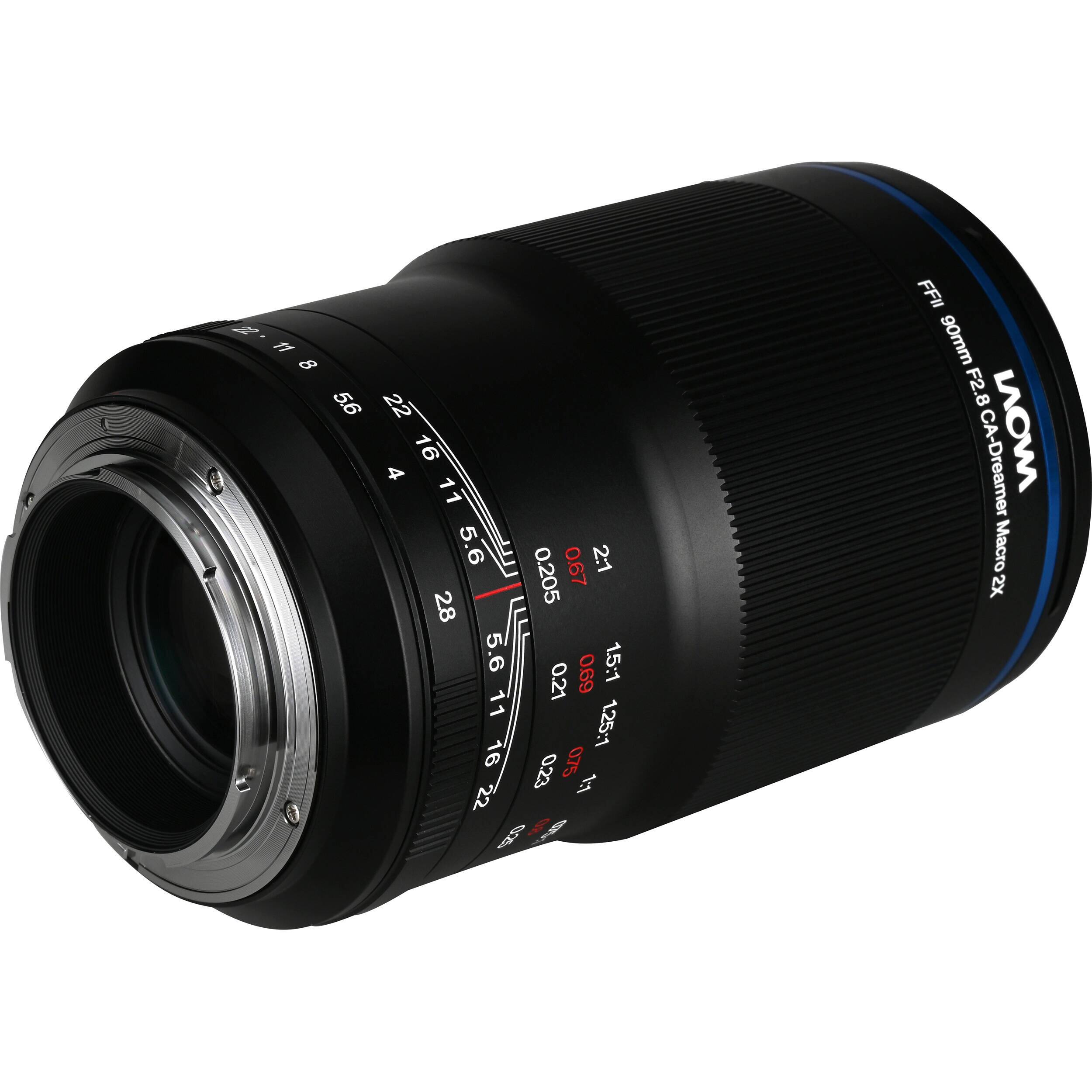 2.8 5.6 22 16 11 5.6 0.67 2:1 28 0.205 5.6 0.69 15:1 0.21 11 125:1 16 0.75 0.23 11 22 e 1 FFI 90mm F2.8 CA-Dreamer IVOW Macro 2X