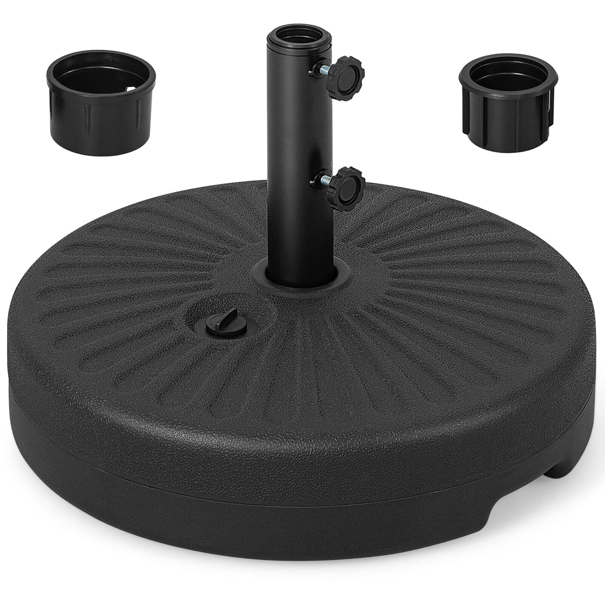 Gymax - Patio 19.5'' Fillable Round Umbrella Base Stand Holder Heavy-Duty Pole 1.5''/1.9'' - Black price history on PriceWatchPro