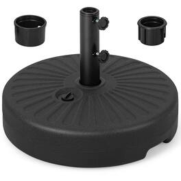 Gymax - Patio 19.5'' Fillable Round Umbrella Base Stand Holder Heavy-Duty Pole 1.5''/1.9'' - Black