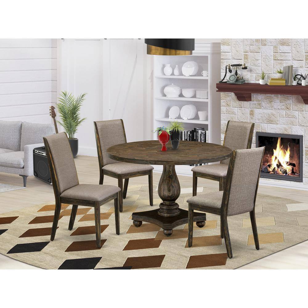 East West Furniture 5 Piece Dining Room Set Contains a Modern Kitchen ...