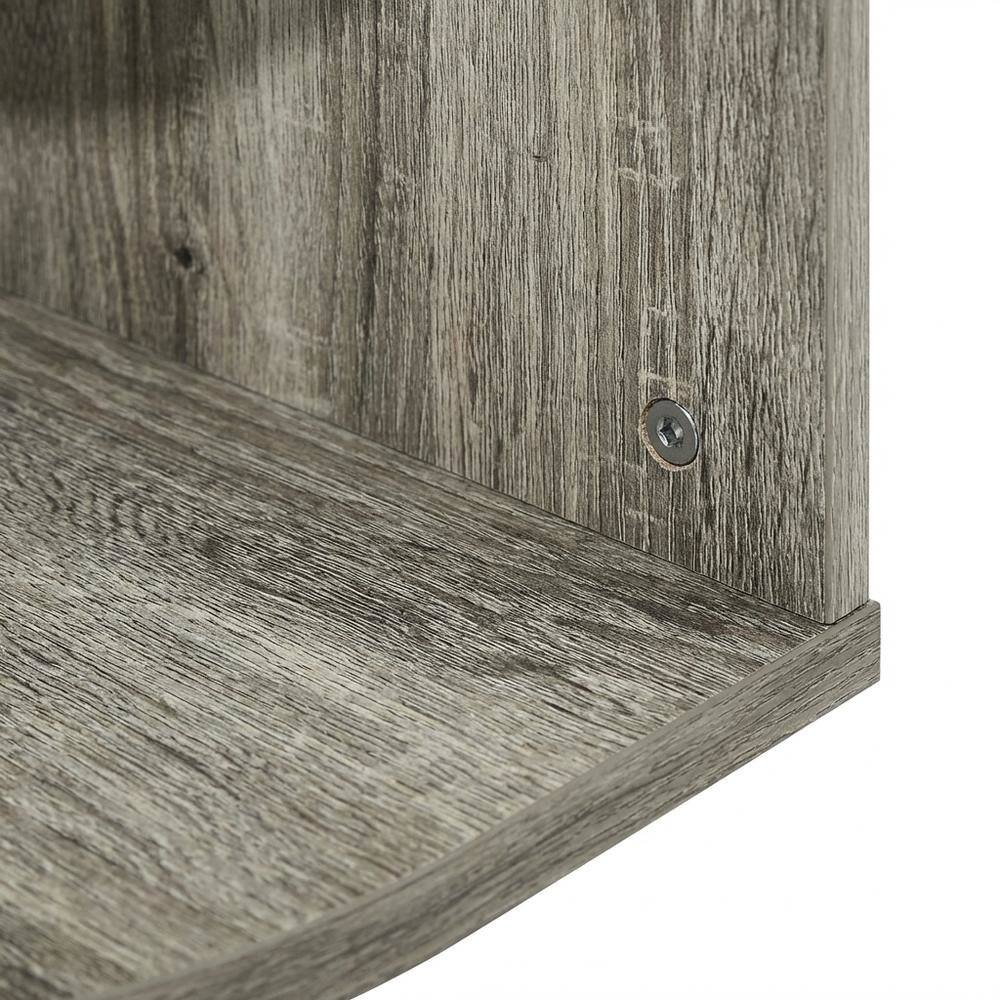 Alt View 2. FurniFact - Corner Storage Bookcase with French Oak Finish for Living Spaces - French Oak.