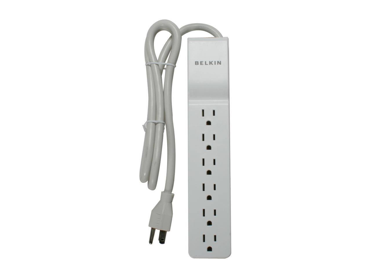 Alt View 4. Belkin - BELKIN BE106000-04 4 Feet 6 Outlets 720 Joules Home/Office Surge Protector - Black.