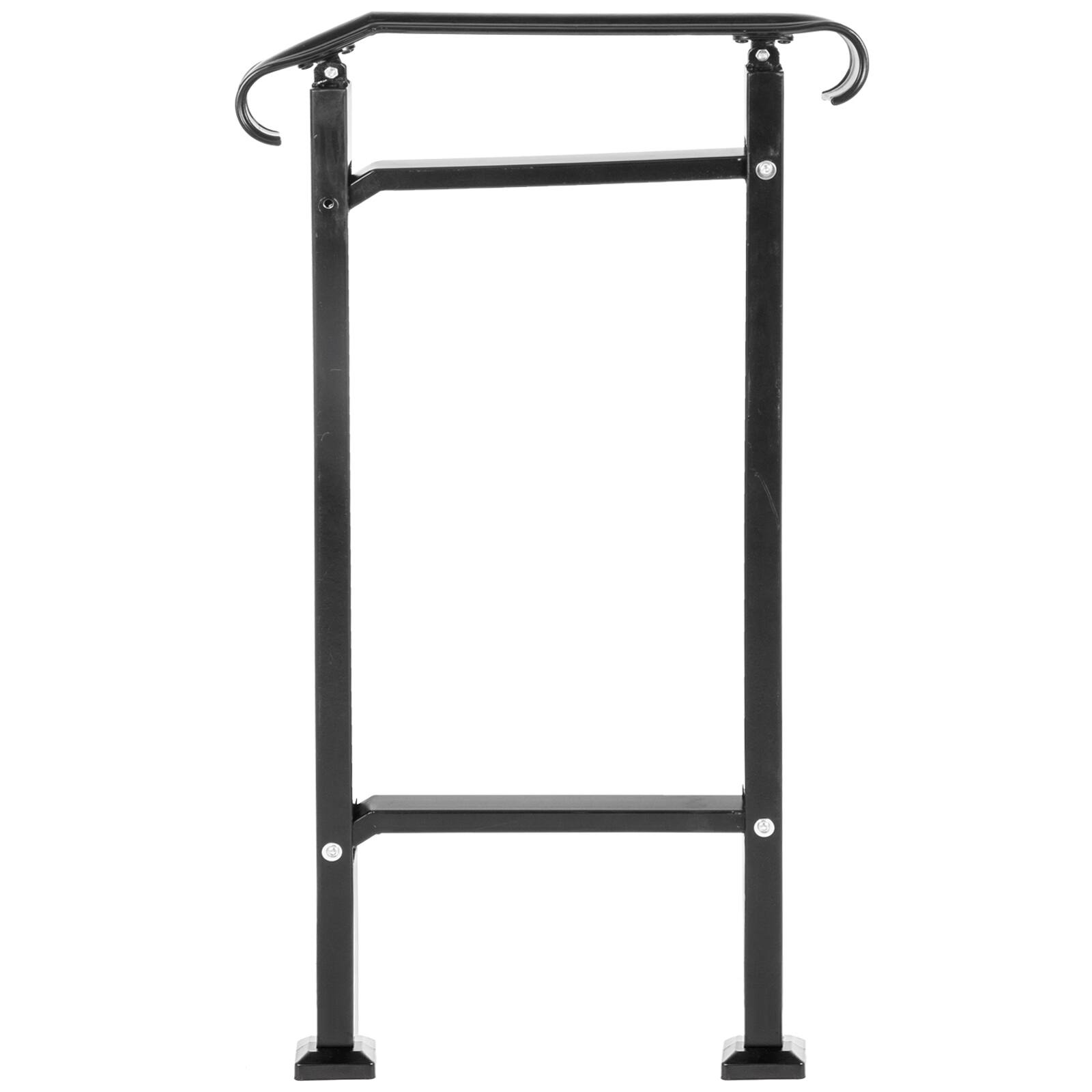Alt View 5. VEVOR - Outdoor Stair Railing, Fit 1 or 2 Steps Wrought Iron Handrail, Adjustable Front Porch Hand Railings - Black.