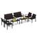 Alt View 8. Costway - 4 PCS Outdoor Wicker Patio Furniture Set with Heavy-Duty Galvanized Metal Frame - Mix Brown.