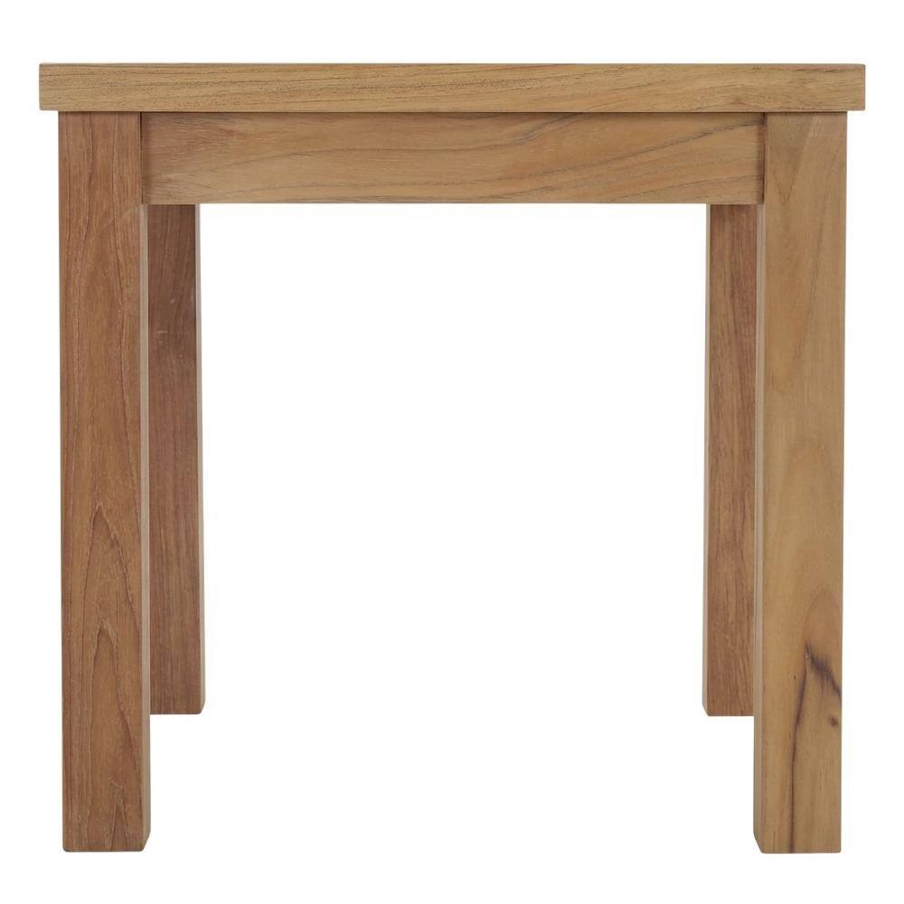 Back. Outdoor Escape - Teak Outdoor Patio Side Table With Elegant Finish And Sturdy Design - Brown.