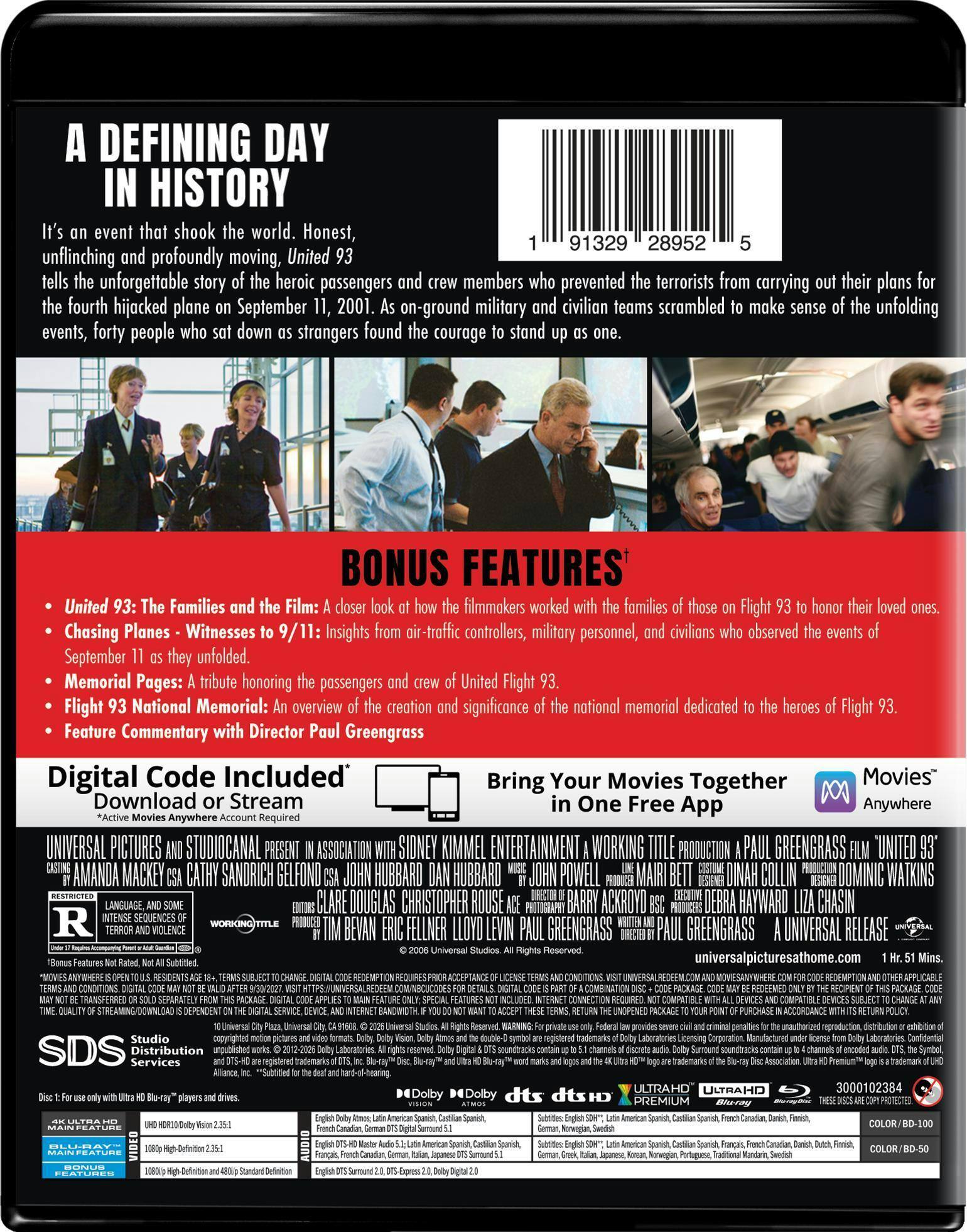 Back. United 93   - 4K Blu-Ray.