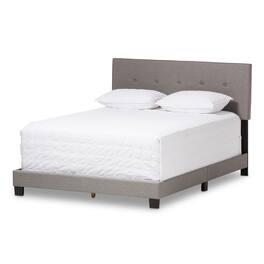 Baxton Studio - Hampton Modern and Contemporary Fabric Upholstered Bed - Light Gray