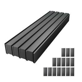 Mondawe - 61in-15 PCS Galvanized Metal Roof Panels Waterproof Corrugated Roofing Sheets - Gray