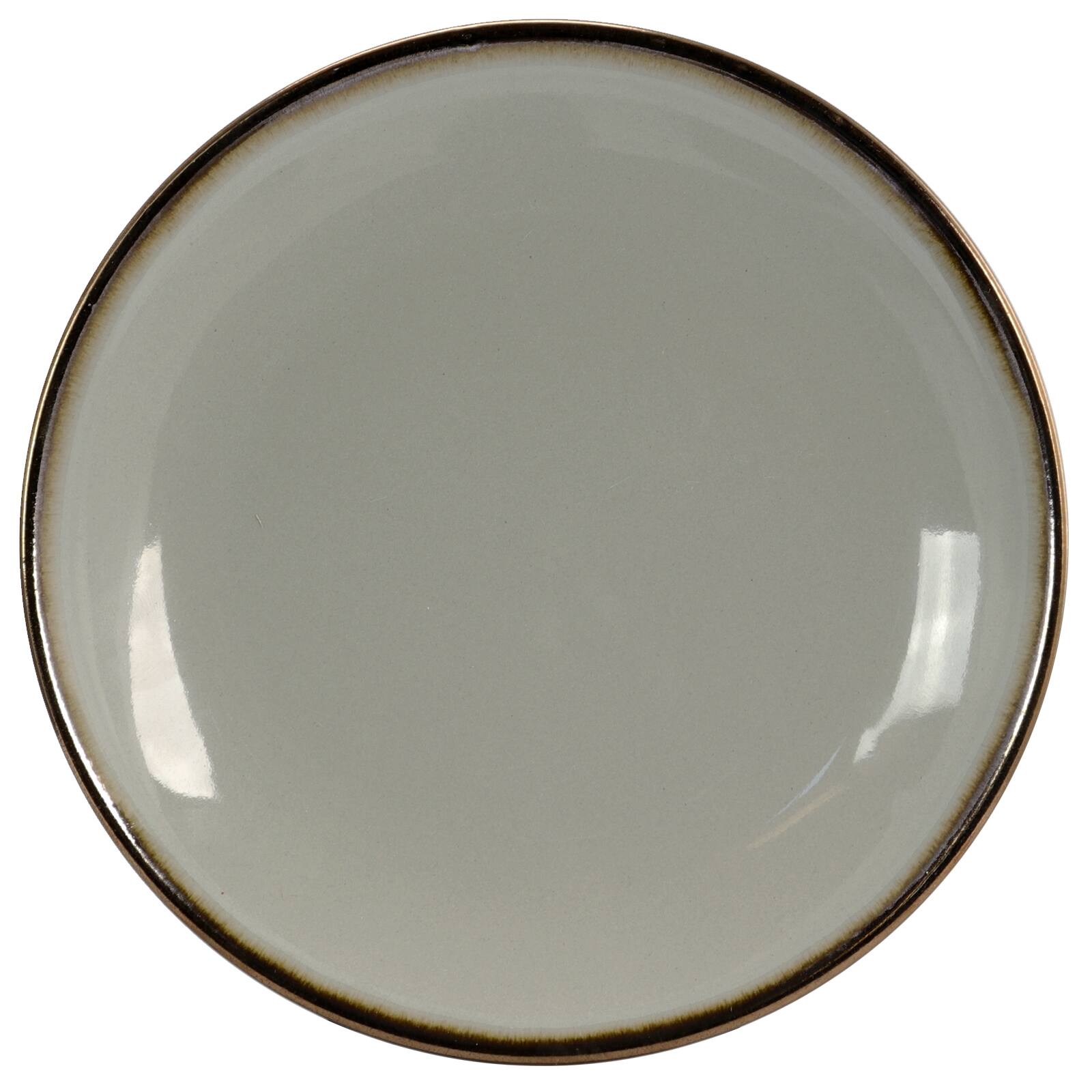 Alt View 3. Elama - Elama Tahitian Sand 6 Piece Salad Plate Set, Light Grey - Grey.
