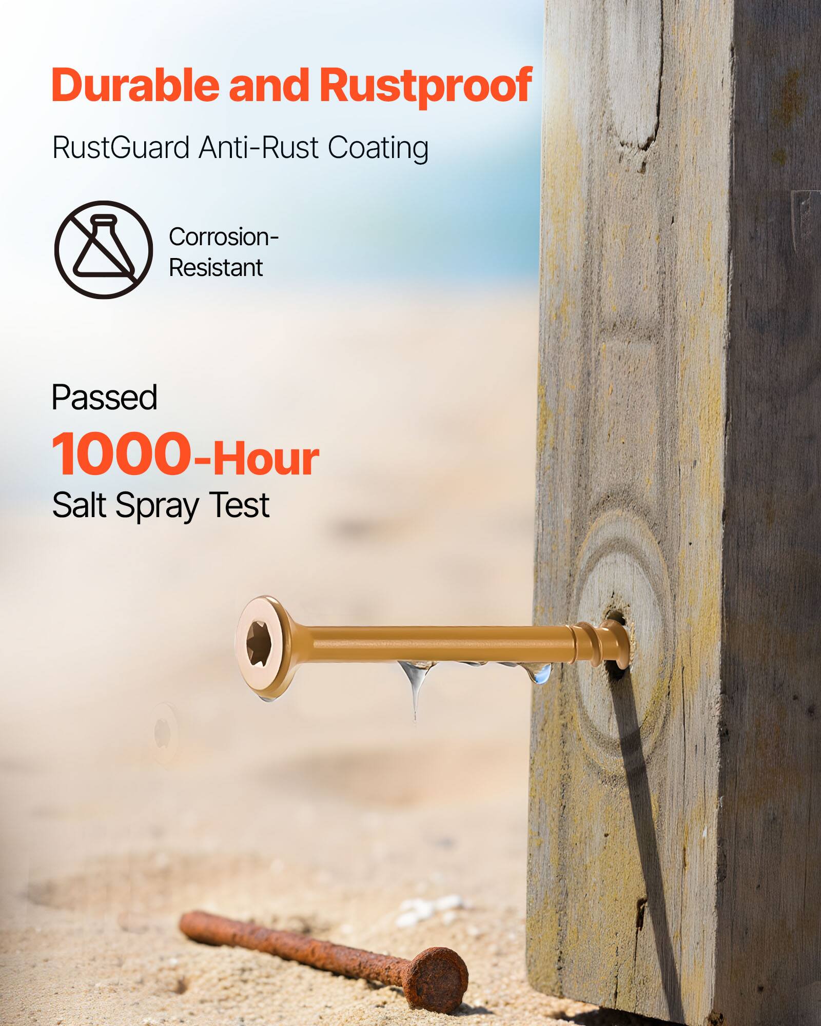 Durable and Rustproof  
RustGuard Anti-Rust Coating  
Corrosion-Resistant  
Passed 1000-Hour Salt Spray Test