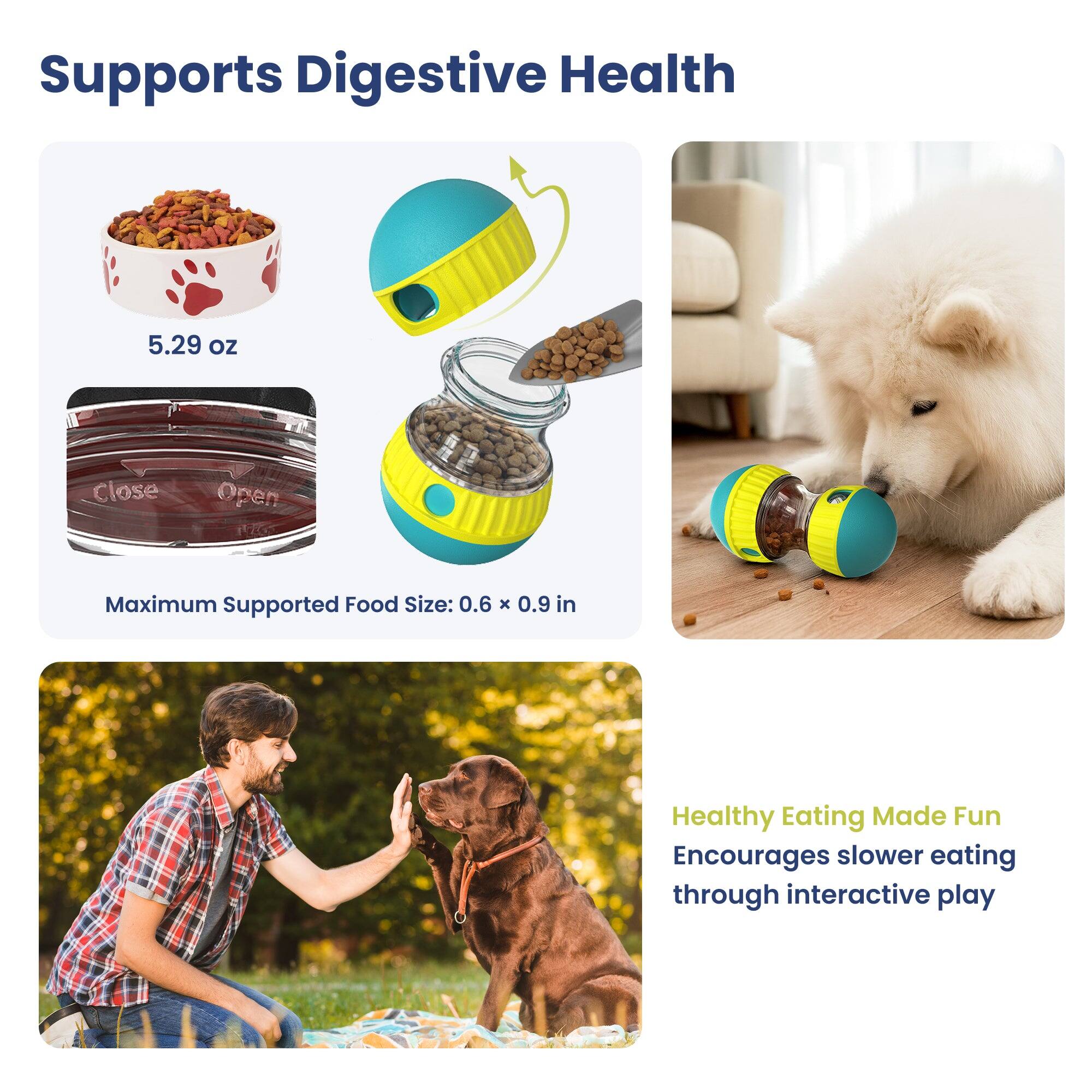 PawsPik Dual Sphere Treat Dispensing Rolling Dog Toy Blue - Best Buy