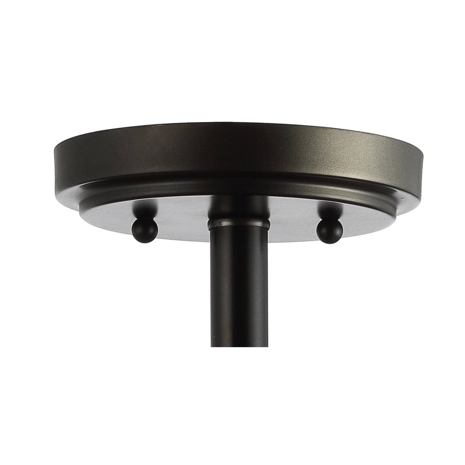 Alt View 4. Jonathan Y - Allie 14" Wood Beaded/Metal LED Semi Flush Mount, Black / Light Taupe - Black.
