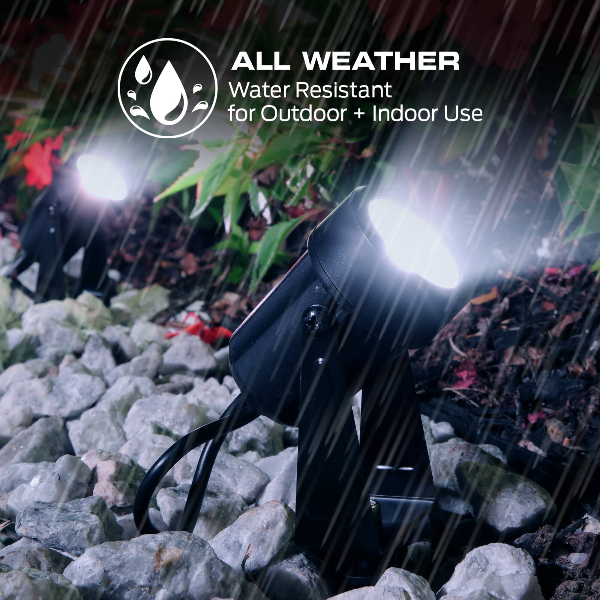 ALL WEATHER  
Water Resistant  
for Outdoor + Indoor Use