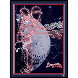 Fan Creations - Atlanta Braves 12'' x 16'' Framed Neon Player Print - Black